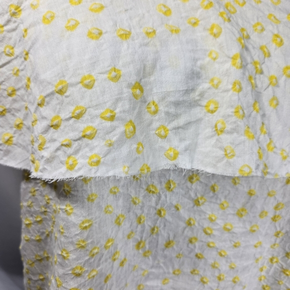 Antik Batik White & Yellow Spaghetti Strap Ruffle Tier Top Size Medium / 40 - Picture 2 of 12